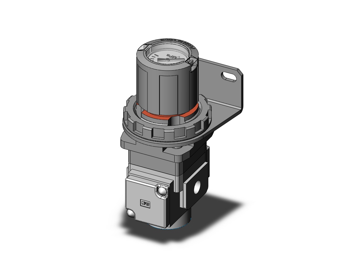 SMC ARG20-F01BG1 regulator, gauge-handle, ARG REGULATOR W/PRESSURE GAUGE