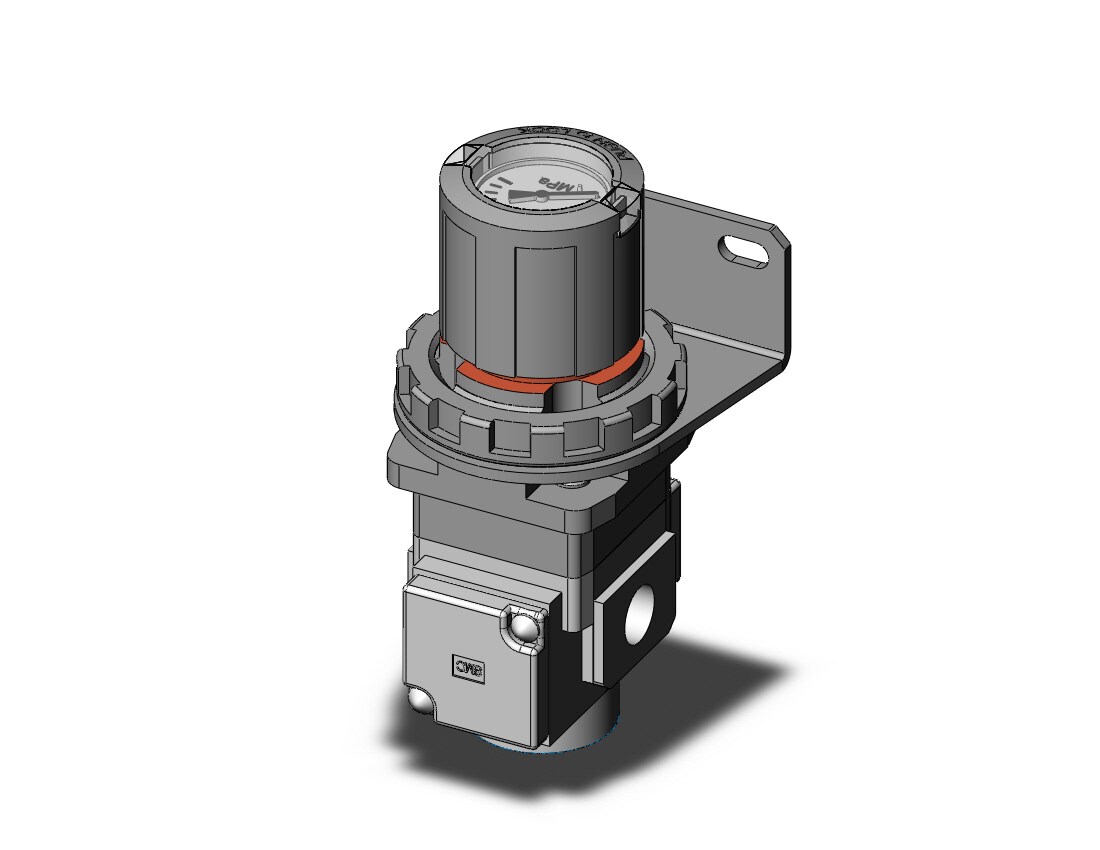 SMC ARG20K-F02BG1-1 regulator, gauge-handle, ARG REGULATOR W/PRESSURE GAUGE