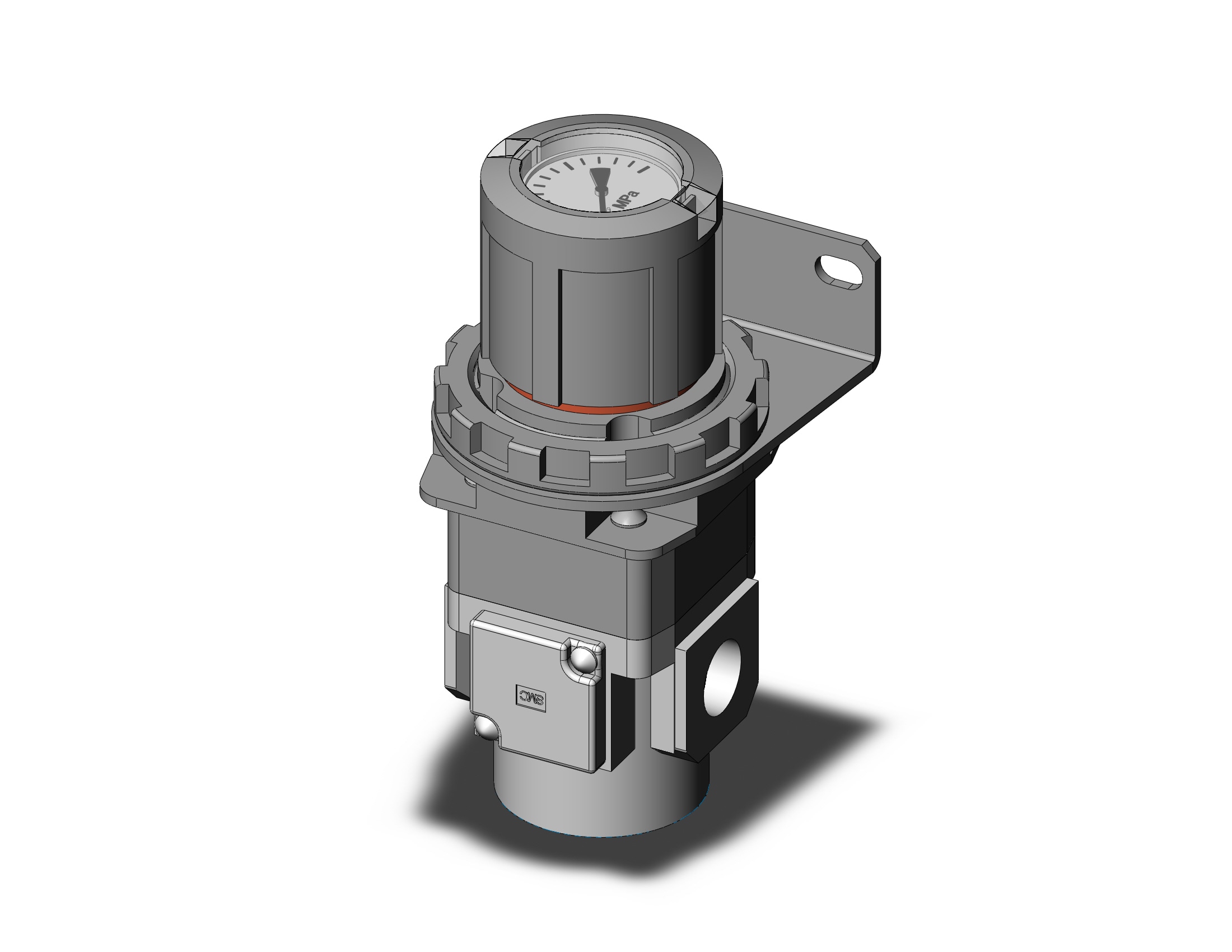 SMC ARG30K-03BG2 regulator, gauge-handle, ARG REGULATOR W/PRESSURE GAUGE