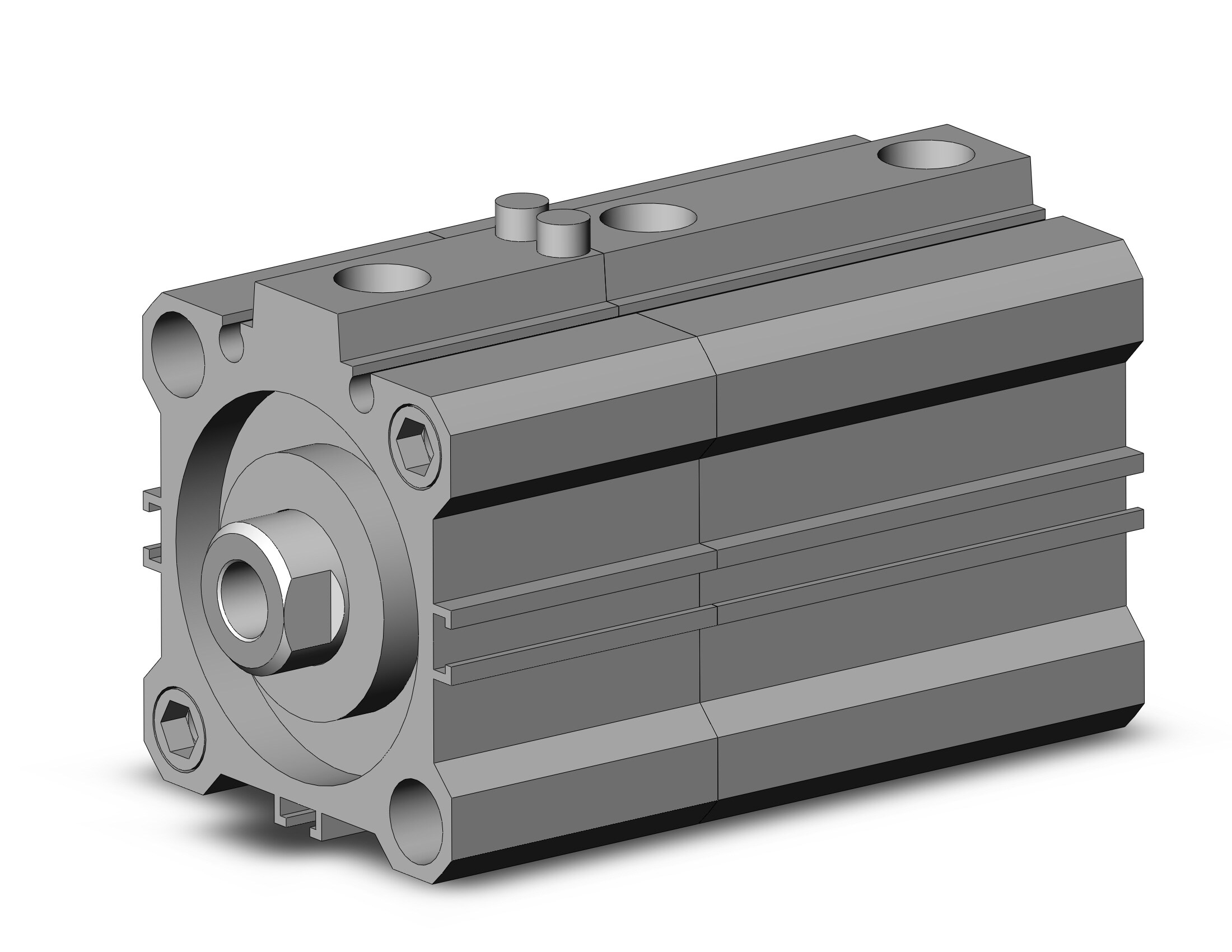 SMC CDLQB40-15D-F cyl, compact with lock, COMPACT CYLINDER W/LOCK