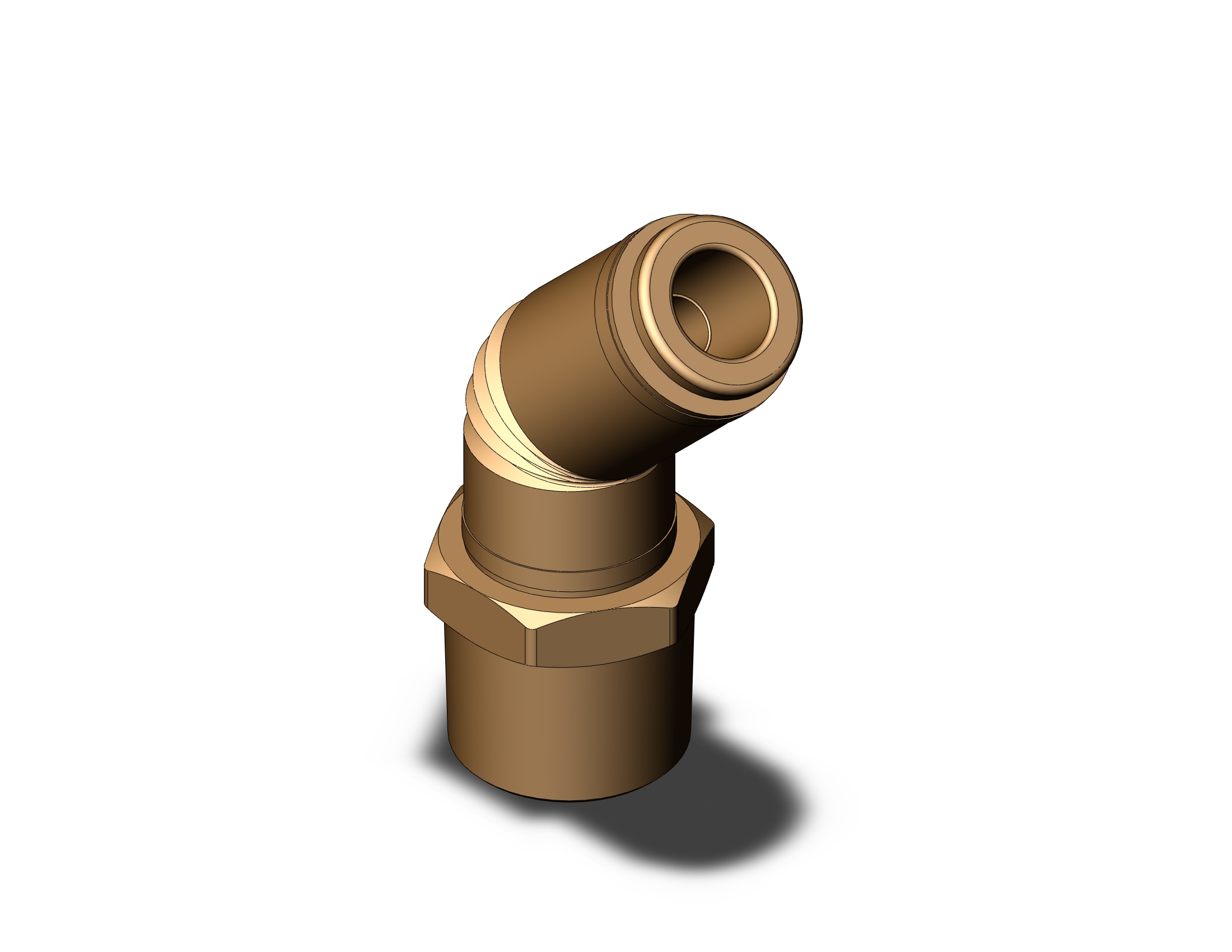 SMC KV2K11-37S fitting, 45 degree male elbow, KV2 FITTING