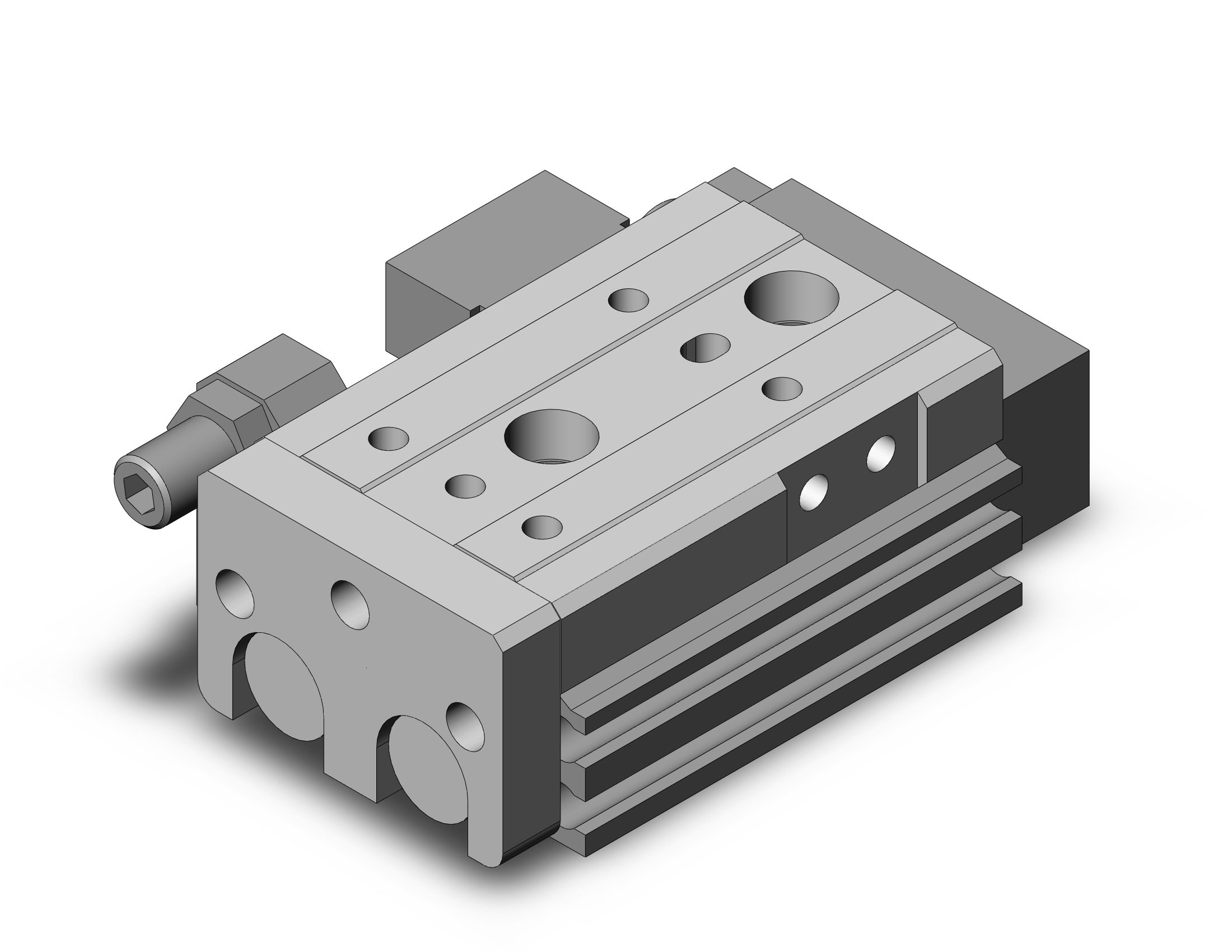 SMC MXQ8-10CSP cyl, slide table, stroke adj, MXQ GUIDED CYLINDER