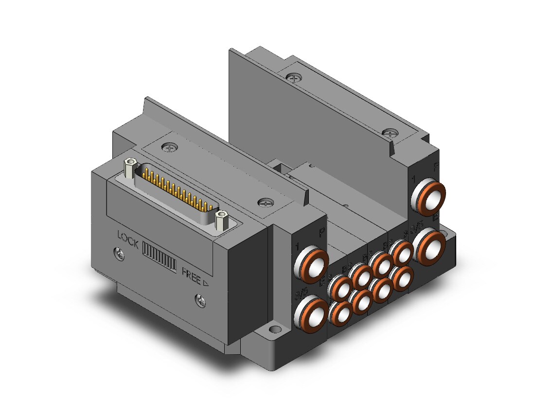 SMC SS5Y3-10F1-04B-C6AA ss5y3 4 sta manifold base, 4/5 PORT SOLENOID VALVE