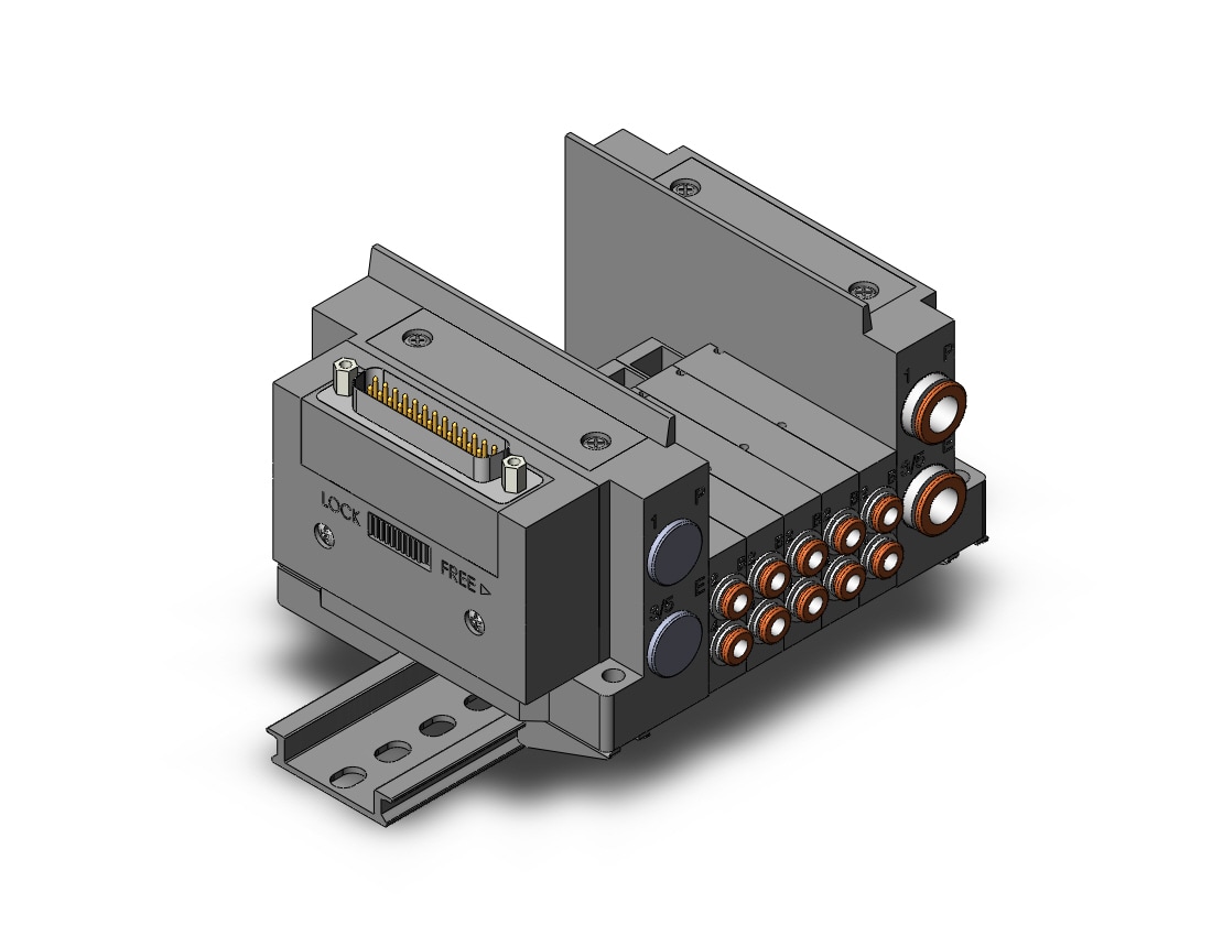 SMC SS5Y3-10F1-05U-N3D ss5y3 5 sta manifold base, 4/5 PORT SOLENOID VALVE