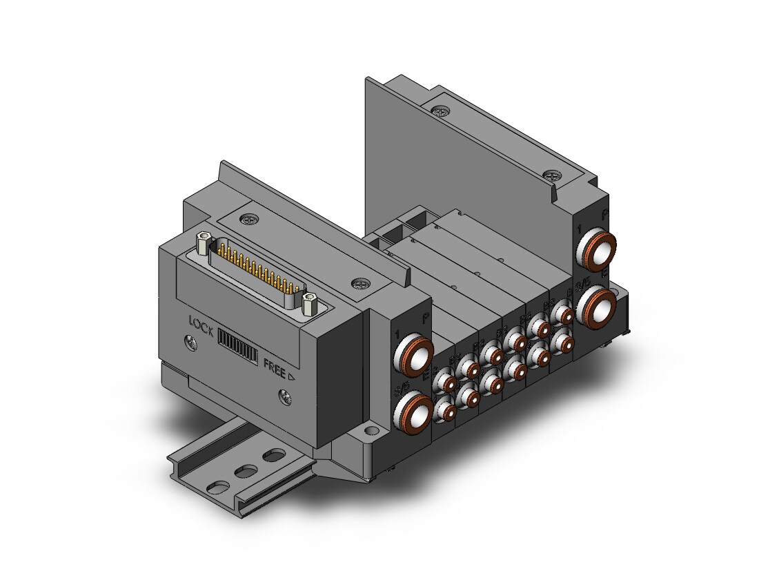 SMC SS5Y3-10F1-06B-C2D ss5y3 6 sta manifold base, 4/5 PORT SOLENOID VALVE