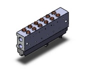 SMC SS5YJ5-43P-06-C4 mfld assy, 6-sta, SS5YJ5 MANIFOLD SYJ5000 5/PORT