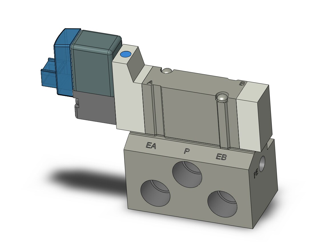 SMC SY3140-5LOS-01T valve, sgl sol, base mt (dc), SY3000 SOL/VALVE, RUBBER SEAL