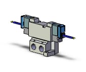 SMC SYJ5240-5GS-01 valve, dbl sol, base mt (dc), SYJ5000 SOLENOID VALVE 5/PORT