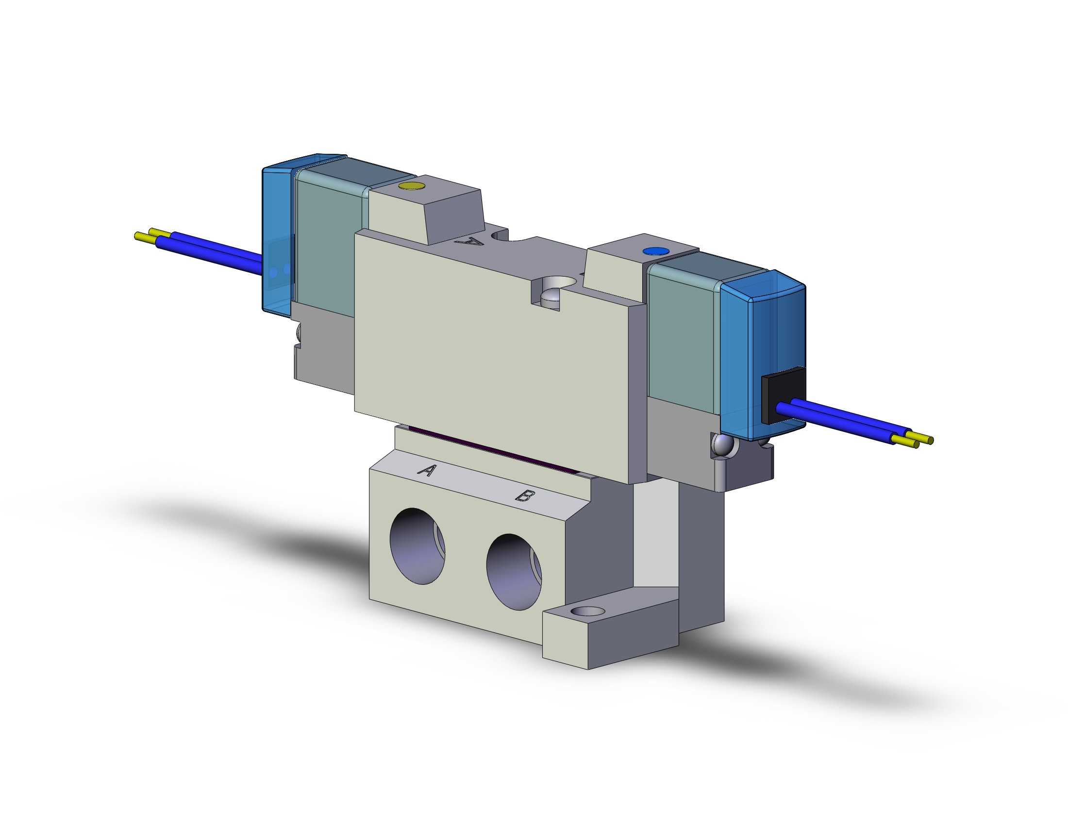 SMC SYJ5240-5GZ-01 valve, dbl sol, base mt (dc), SYJ5000 SOLENOID VALVE 5/PORT