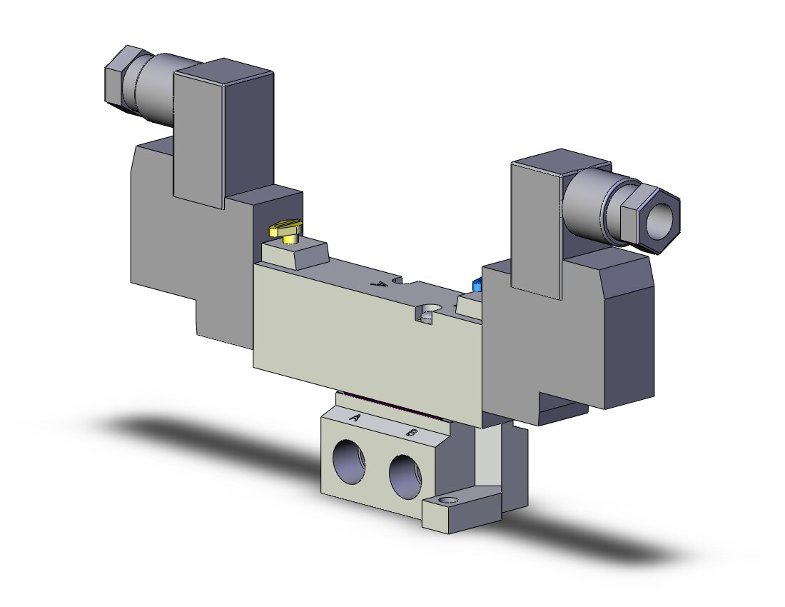 SMC SYJ5343-5DZE-01N valve, dbl sol, base mt, SYJ5000 SOLENOID VALVE 5/PORT
