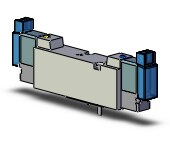 SMC SYJ5343-5MOSD valve, dbl sol, base mt (dc), SYJ5000 SOLENOID VALVE 5/PORT