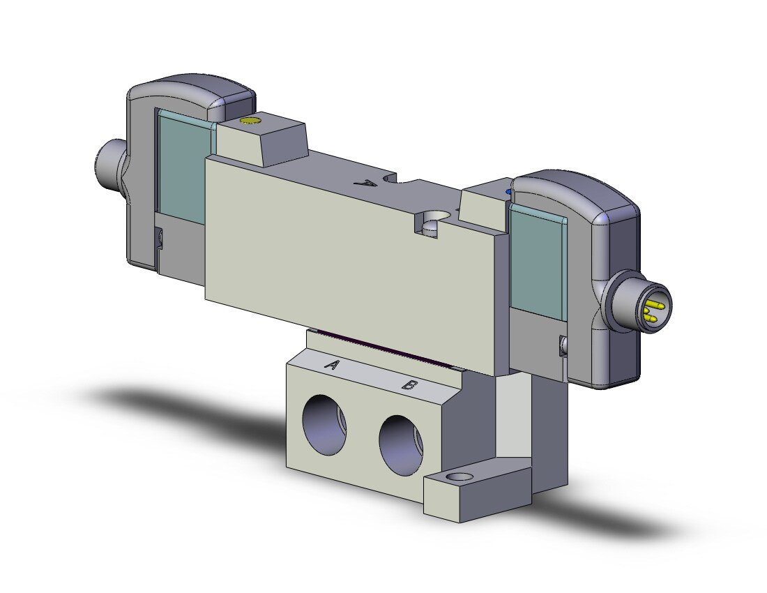 SMC SYJ5343-5WOZ-01 valve, dbl sol, base mt, SYJ5000 SOLENOID VALVE 5/PORT