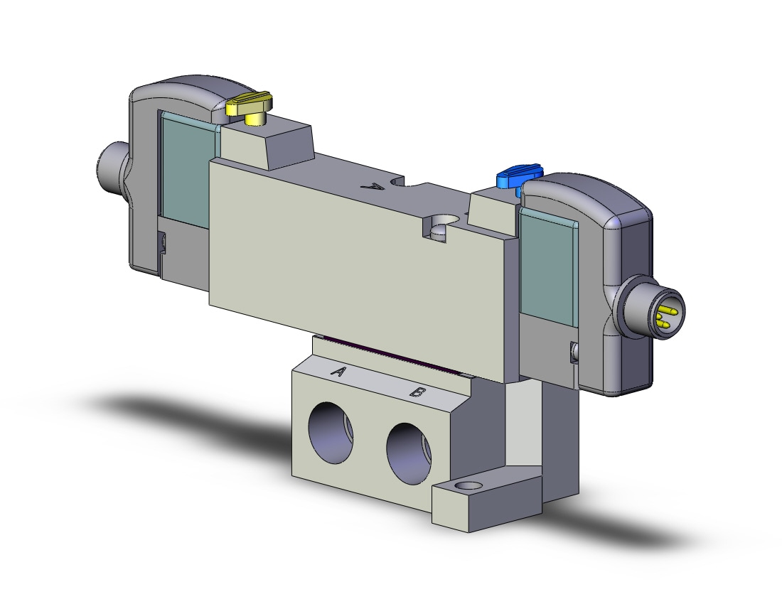 SMC SYJ5343-5WOZE-01N valve, dbl sol, base mt, SYJ5000 SOLENOID VALVE 5/PORT
