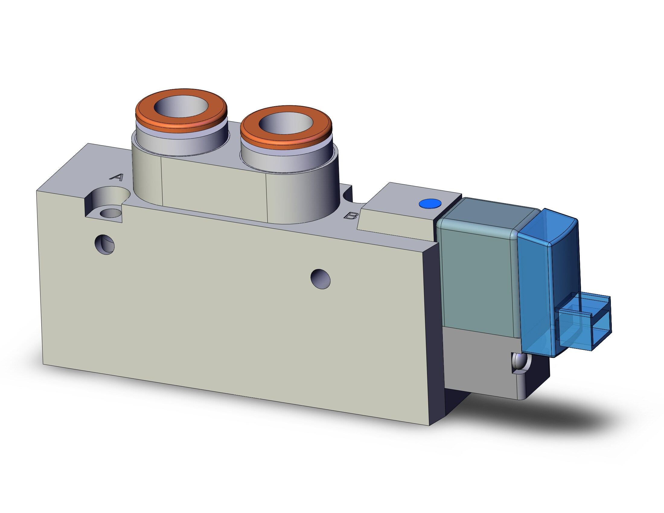 SMC SYJ7123-5LOZ-C8 valve, sgl sol, body pt (dc), SYJ7000 SOLENOID VALVE 5/PORT