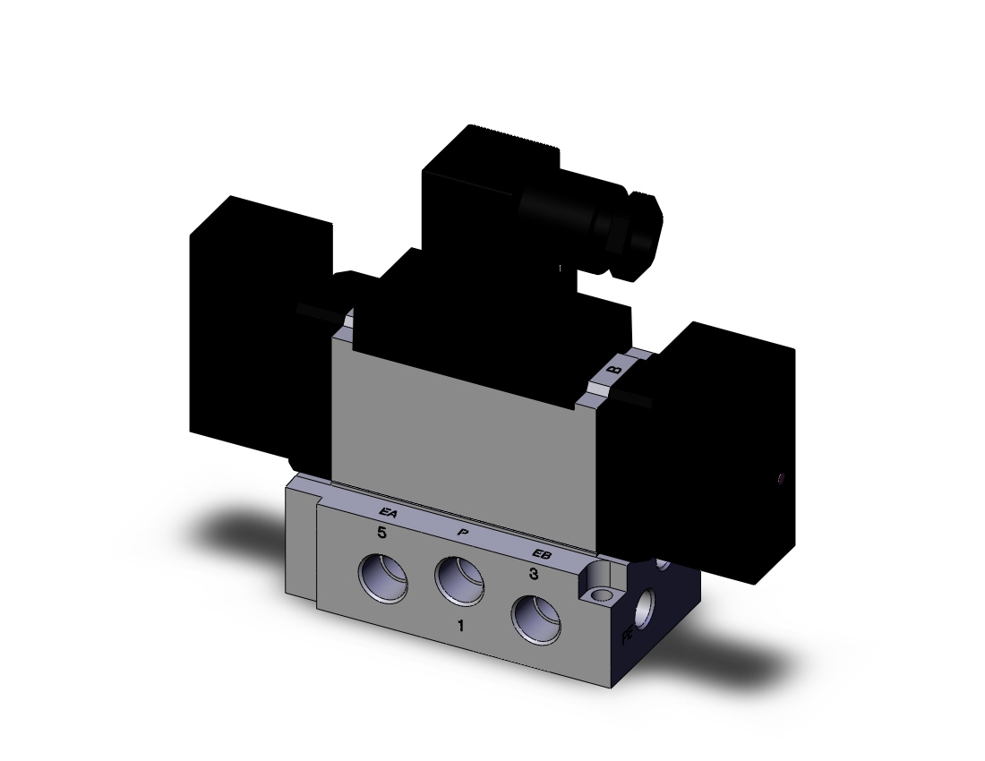 SMC VFR3210-5DZ-02 valve dbl non-plug-in base mt, VFR3000 SOL VALVE 4/5 PORT