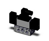 SMC VFR3210-5DZ-03N valve dbl non plugin base mt, VFR3000 SOL VALVE 4/5 PORT