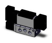 SMC VFR3400-5F-02N valve dbl plug-in base mount, VFR3000 SOL VALVE 4/5 PORT