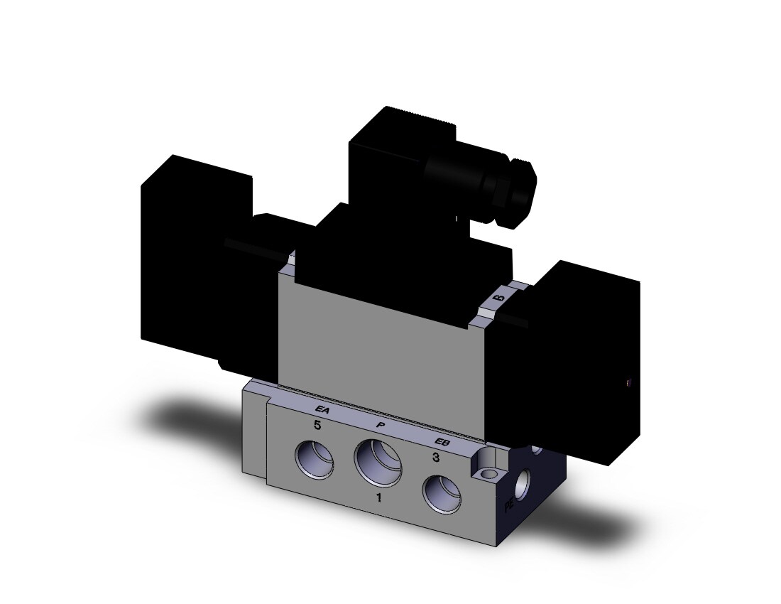 SMC VFR3410-5DZ-03N valve dbl non plugin base mt, VFR3000 SOL VALVE 4/5 PORT