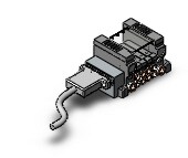SMC VV5Q11-04N7FS1-NS mfld, plug-in, vq1000, VV5Q* MANIFOLD VQ 4/5 PORT