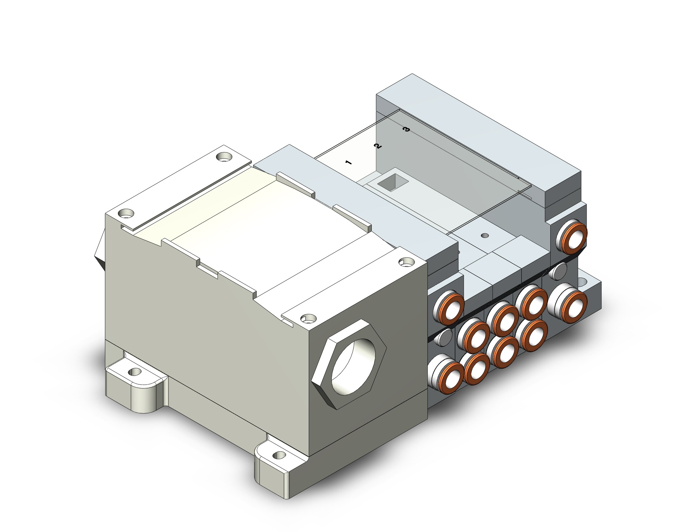 SMC VV5Q21-03C8T0-NS mfld, plug-in, VV5Q* MANIFOLD VQ 4/5 PORT