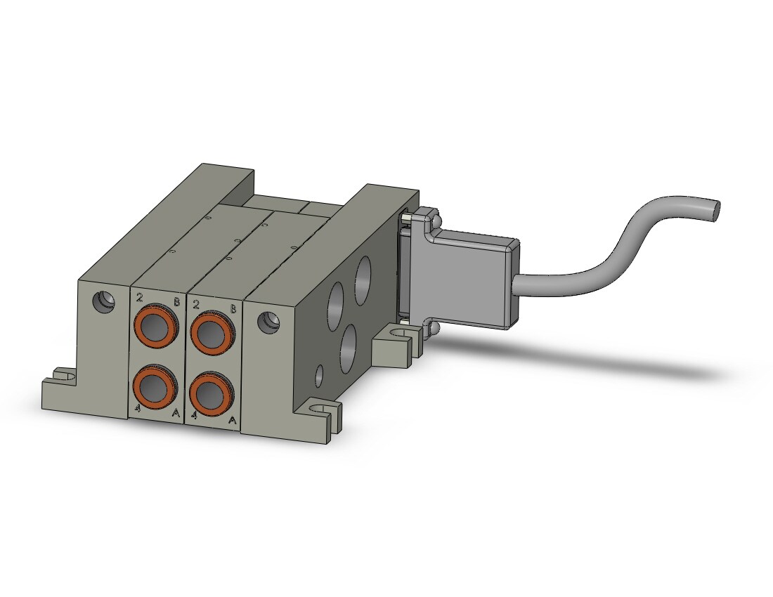 SMC VV5Q41-02C12FU2 mfld, plug-in, vq4000, VV5Q41 MFLD, VQ4000 4/5-PORT