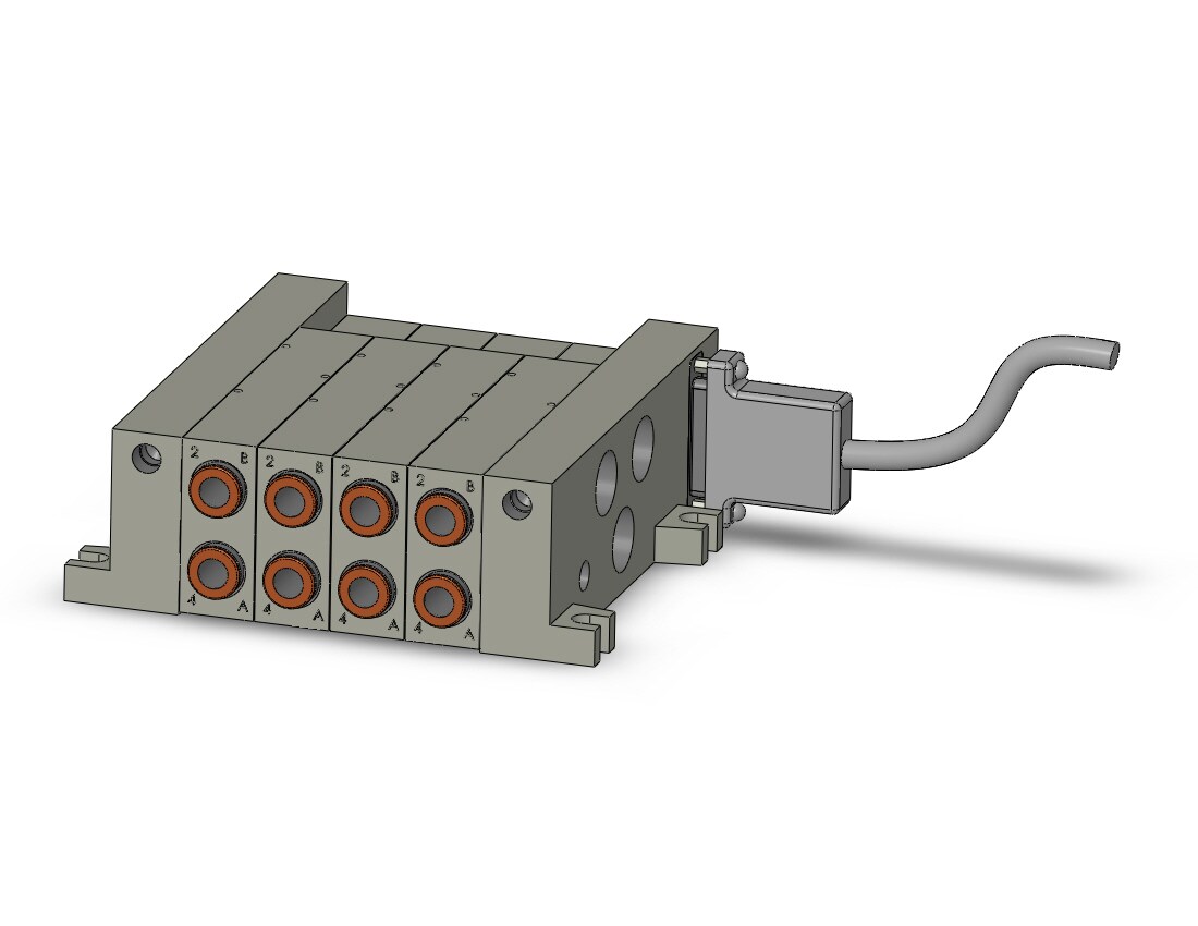 SMC VV5Q41-04C10FU2 mfld, plug-in, vq4000, VV5Q41 MFLD, VQ4000 4/5-PORT