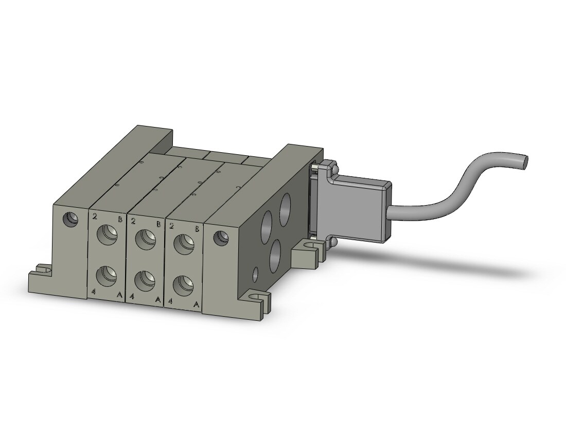 SMC VV5Q41-0302FU1 mfld, plug-in, vq4000, VV5Q41 MFLD, VQ4000 4/5-PORT