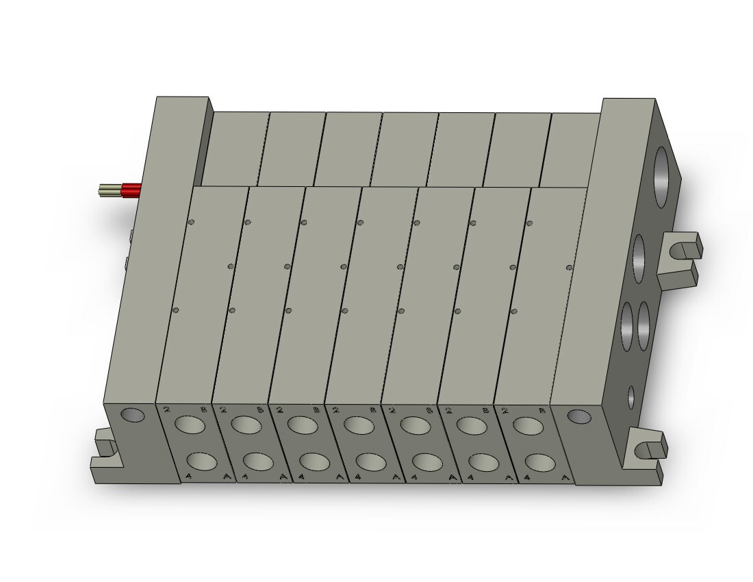 SMC VV5Q41-0702TLD2-W mfld, plug-in, vq4000, VV5Q41 MFLD, VQ4000 4/5-PORT
