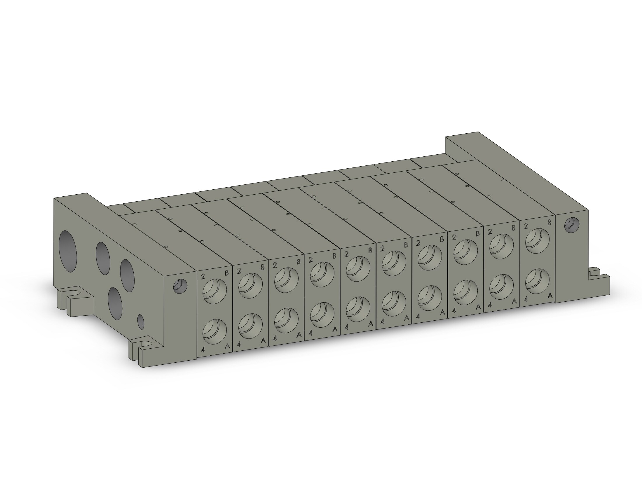 SMC VV5Q41-1003S0 mfld, plug-in, vq4000, VV5Q41 MFLD, VQ4000 4/5-PORT