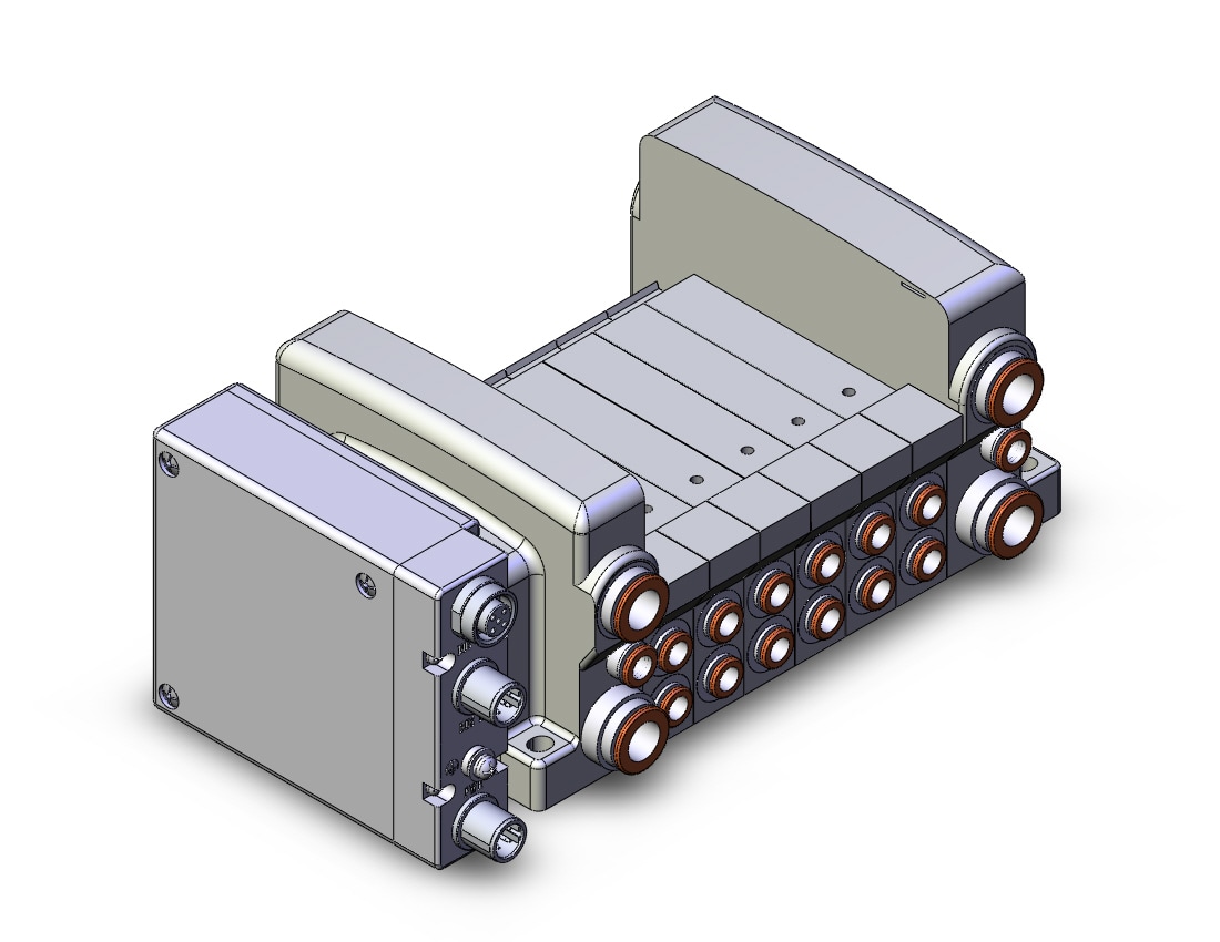 SMC VV5QC21-06C6SQA-R mfld, plug-in, VV5QC21 MANIFOLD VQC 5-PORT