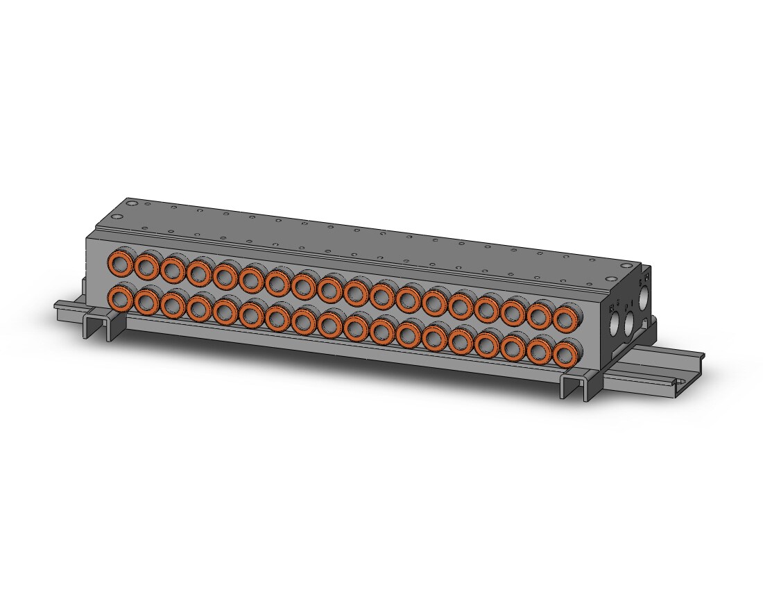 SMC VV5QZ15-18N7TC-D mfld, base mount w/fittings, VV5QZ* MANIFOLD VQZ 4/5-PORT