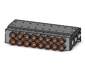SMC VV5QZ25-08C8C mfld, base mount w/fittings, VV5QZ* MANIFOLD VQZ 4/5-PORT